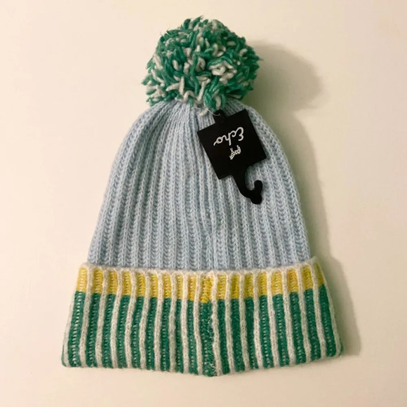 Echo New York Womans Ribbed  Pom Pom Hat Winter Hat With Tags - Picture 6 of 12